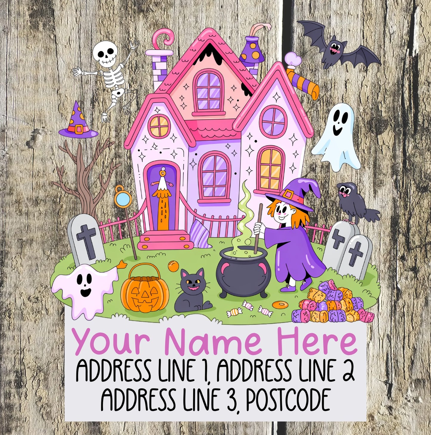 Spooky House Address Labels