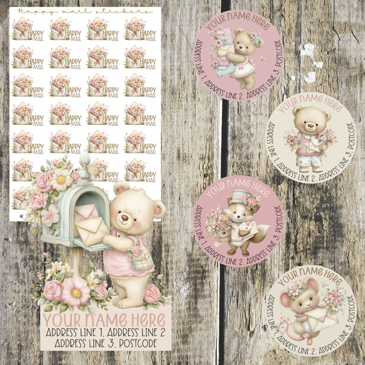 Pink Bear mini label bundle