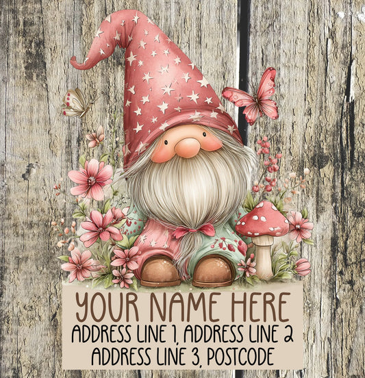 Pink Gnome Summer Address Labels