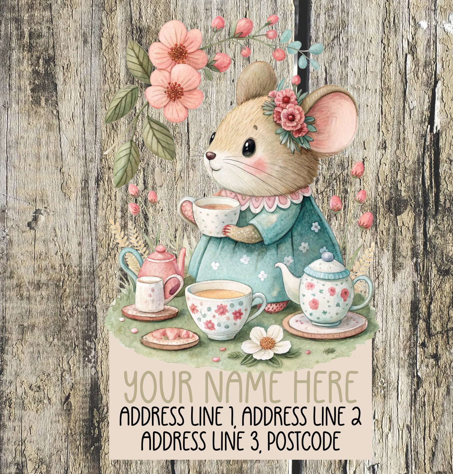 Mouse Tea party Address Labels