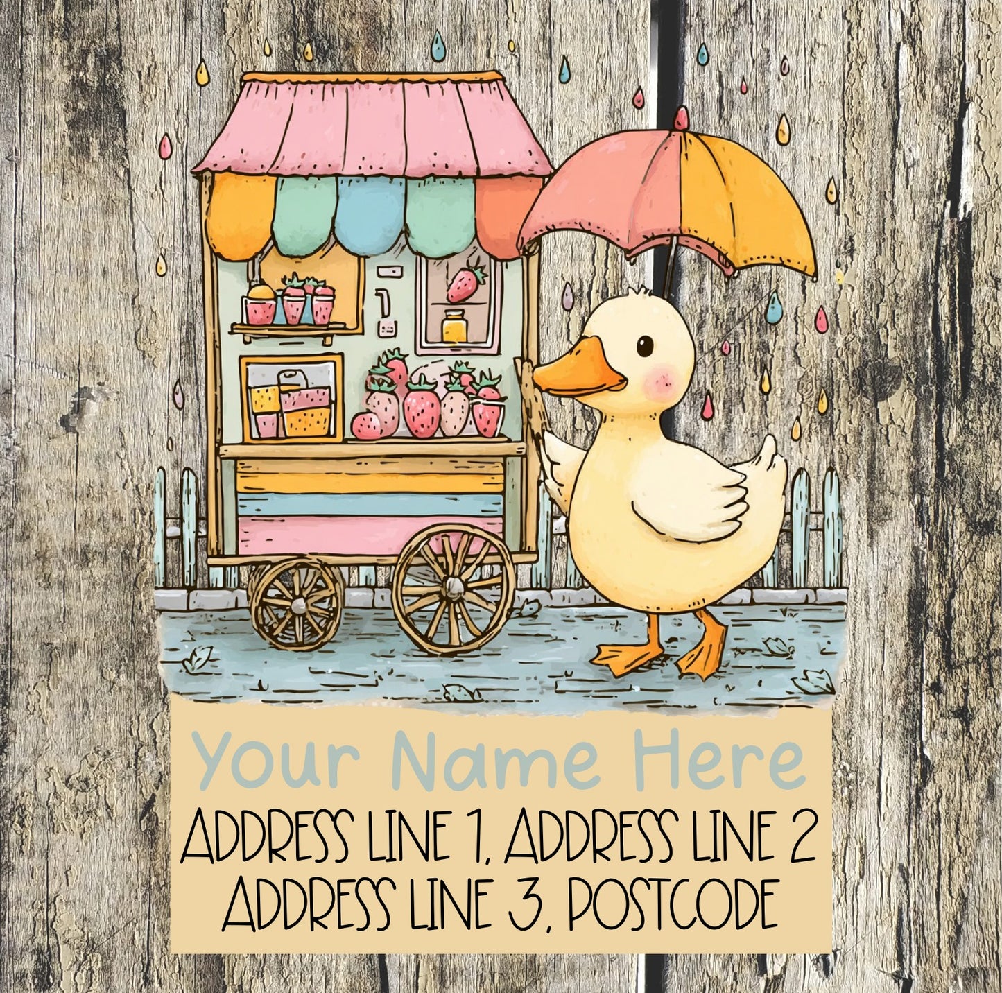 Strawberry Duck Address Labels
