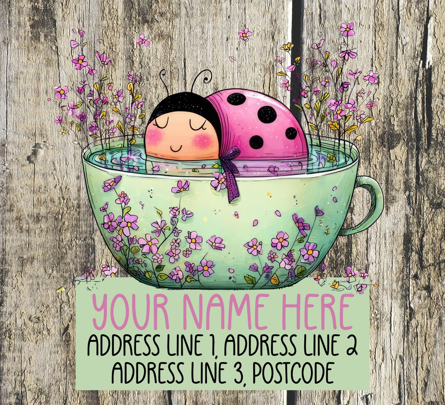 Ladybug Spring Address Labels