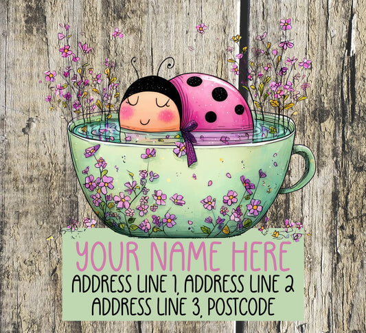 Ladybug Spring Address Labels