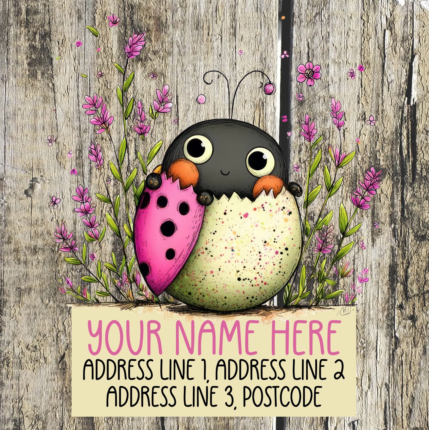 Ladybug Spring Address Labels