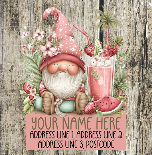 Pink Gnome Summer Address Labels