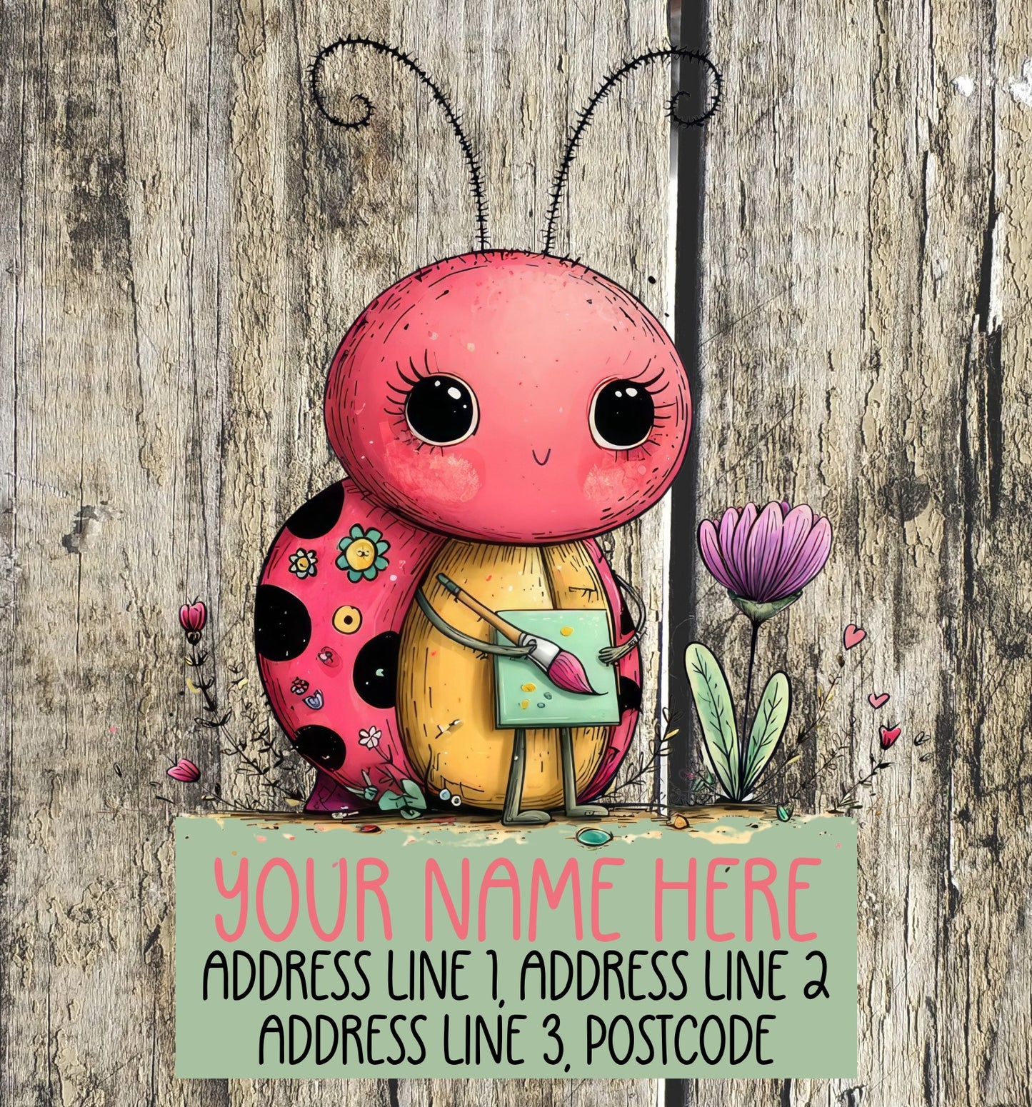 Ladybug Spring Address Labels