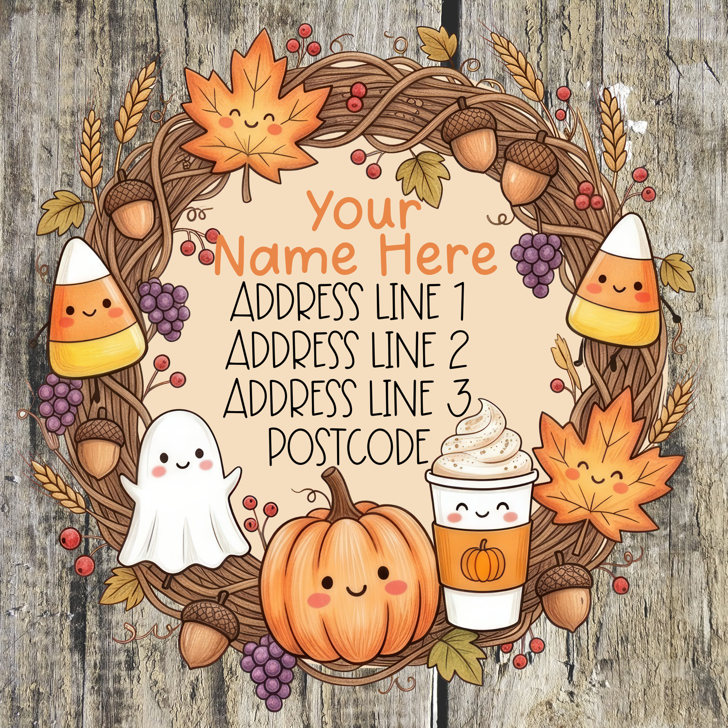 Autumn Wreath Address Labels