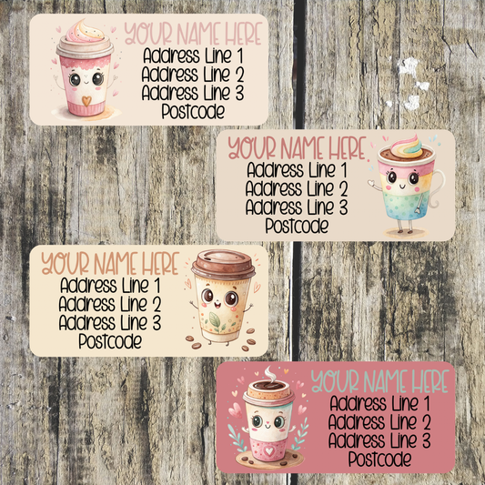 Kawaii Coffee Address Labels