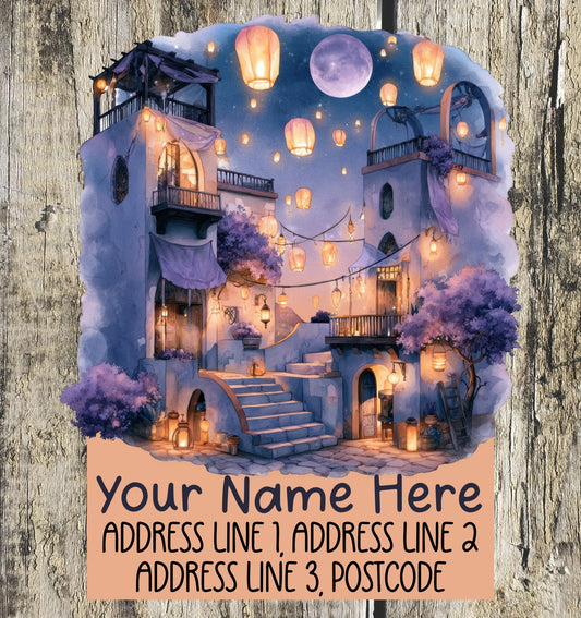 Purple Halloween Address Labels