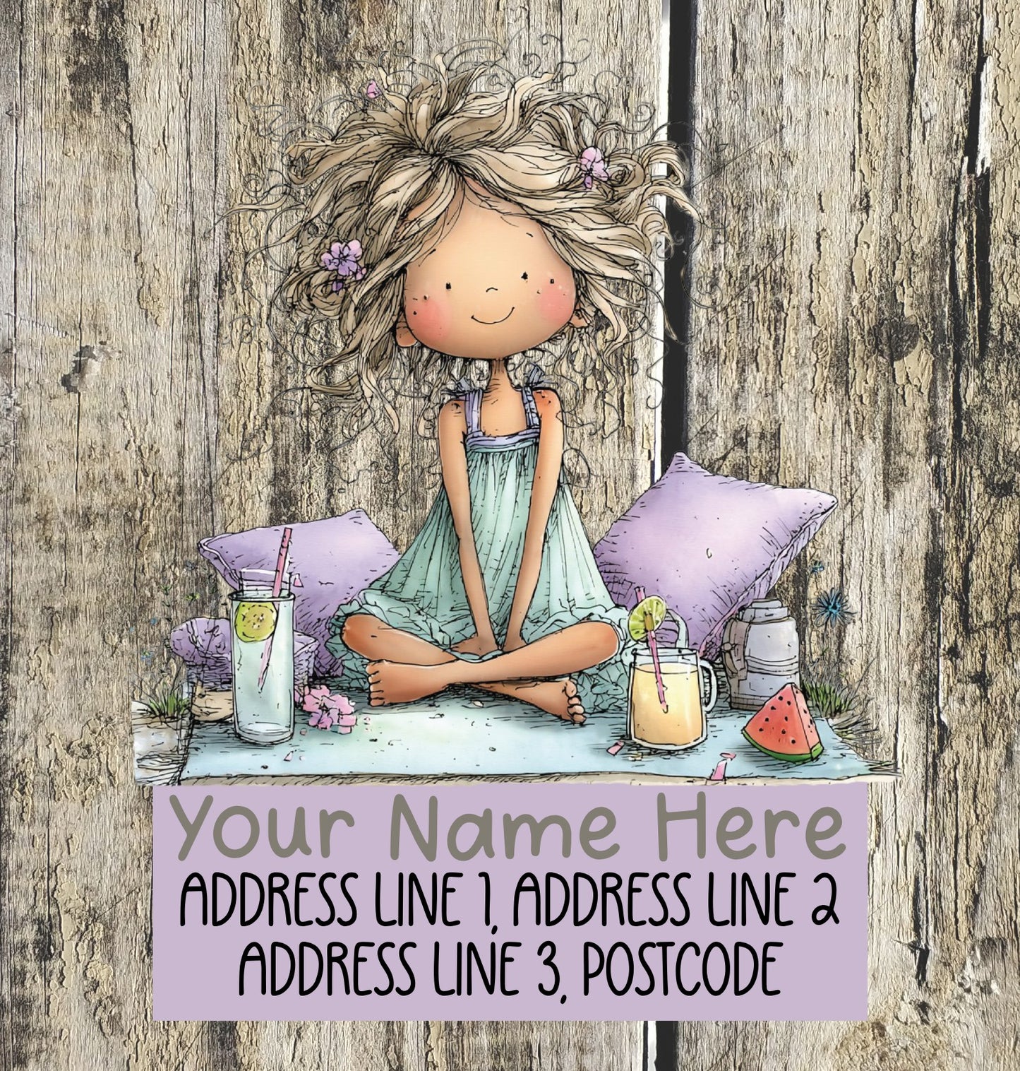 Purple Summer Address Labels