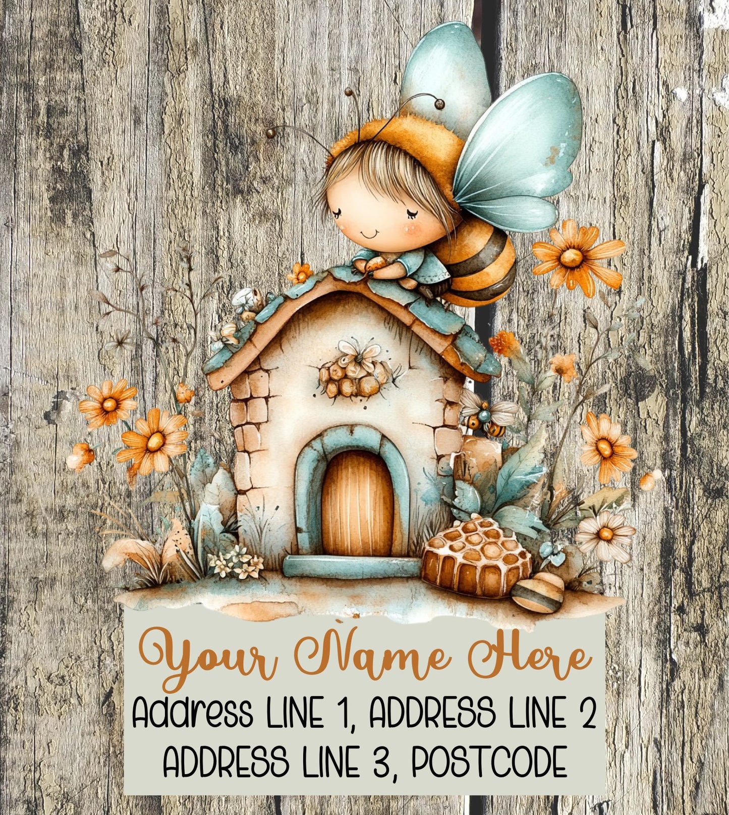 Orange & Teal Spring Address Labels