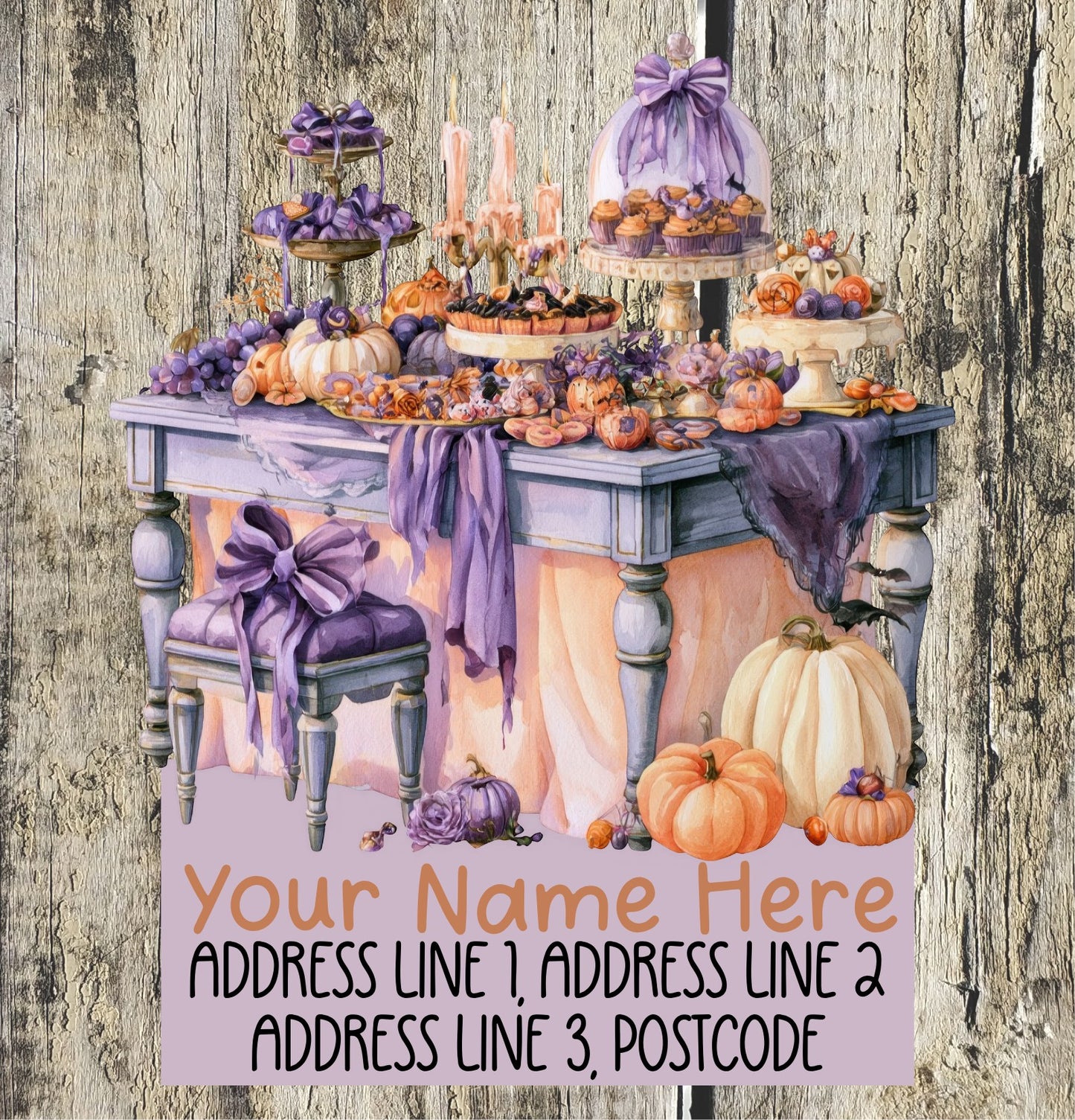 Purple Halloween Address Labels