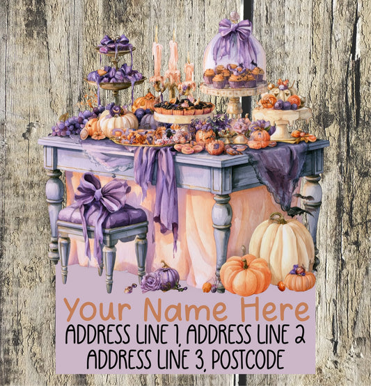 Purple Halloween Address Labels