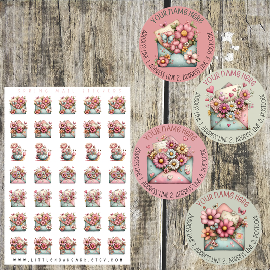 Spring Mail mini label set