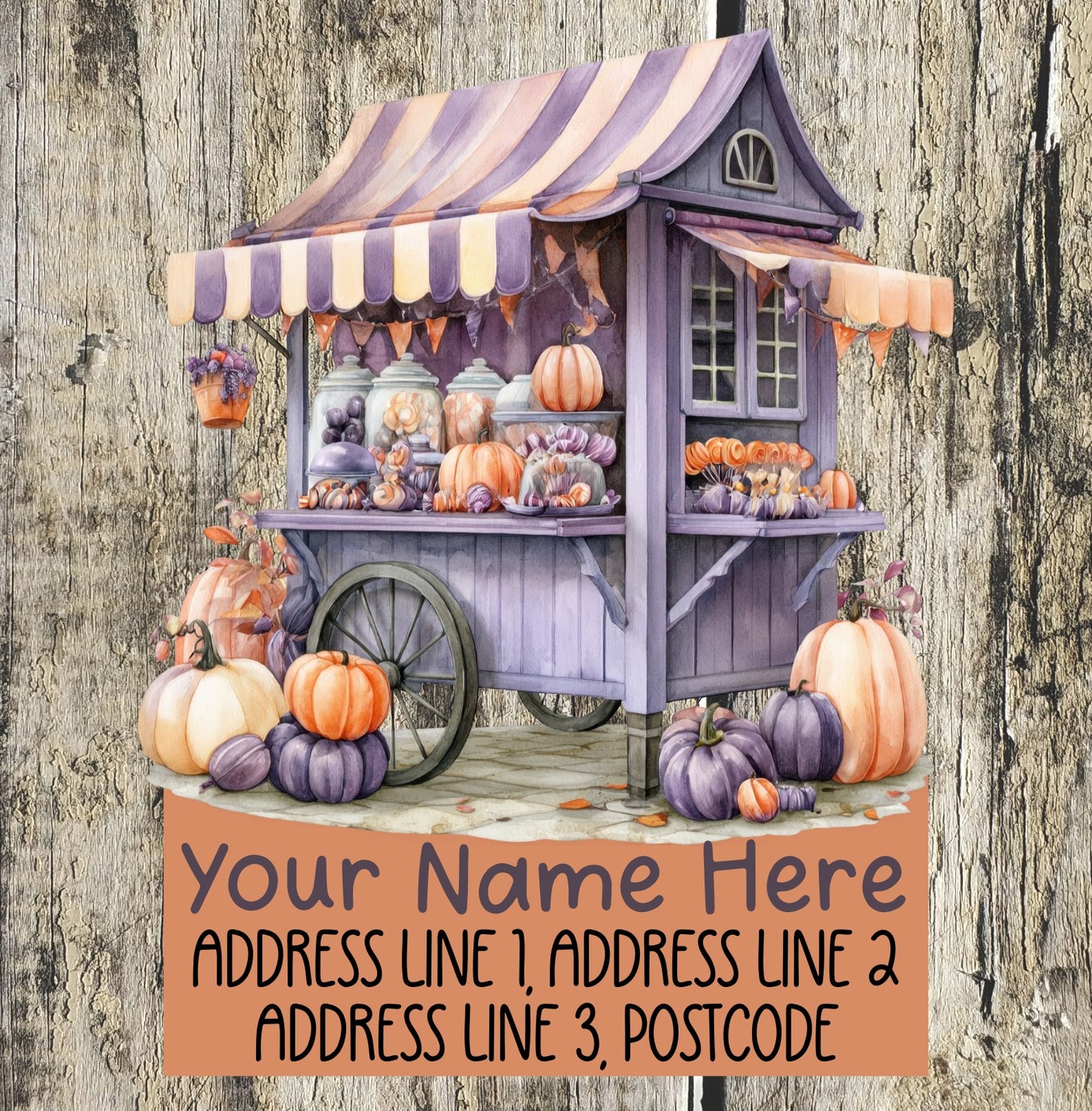 Purple Halloween Address Labels