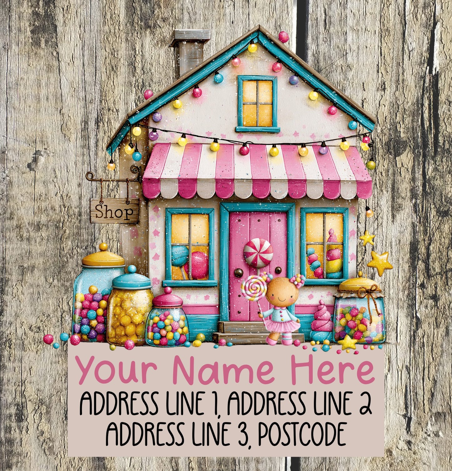 Gingerbread Candy Address Labels