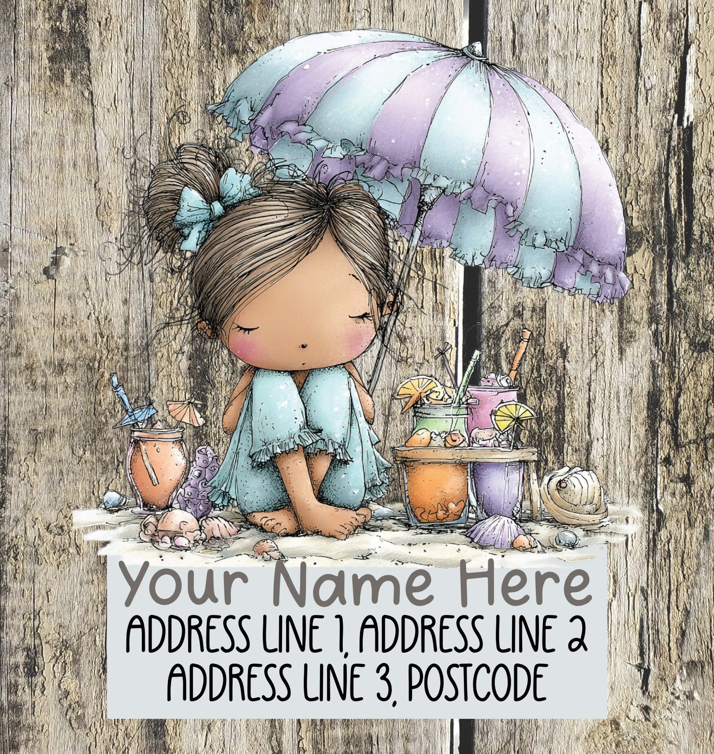 Purple Summer Address Labels