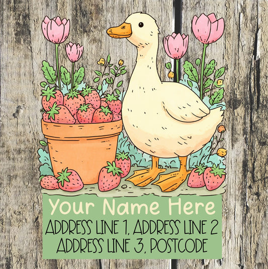 Strawberry Duck Address Labels