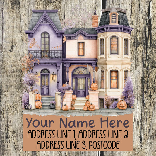 Purple Halloween Address Labels