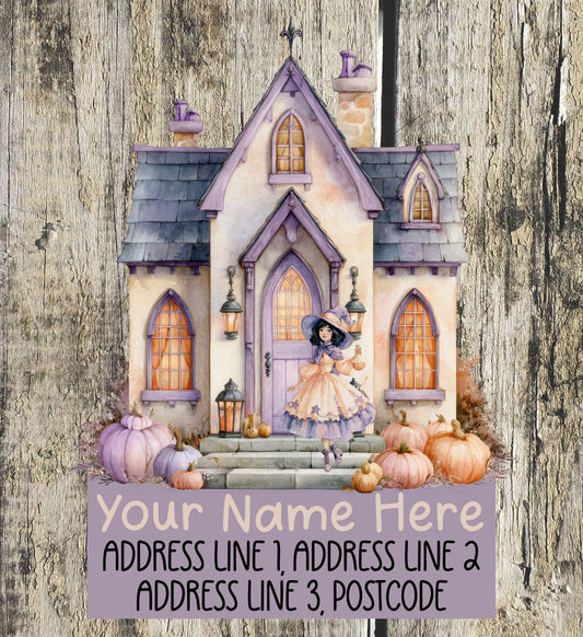 Purple Halloween Address Labels
