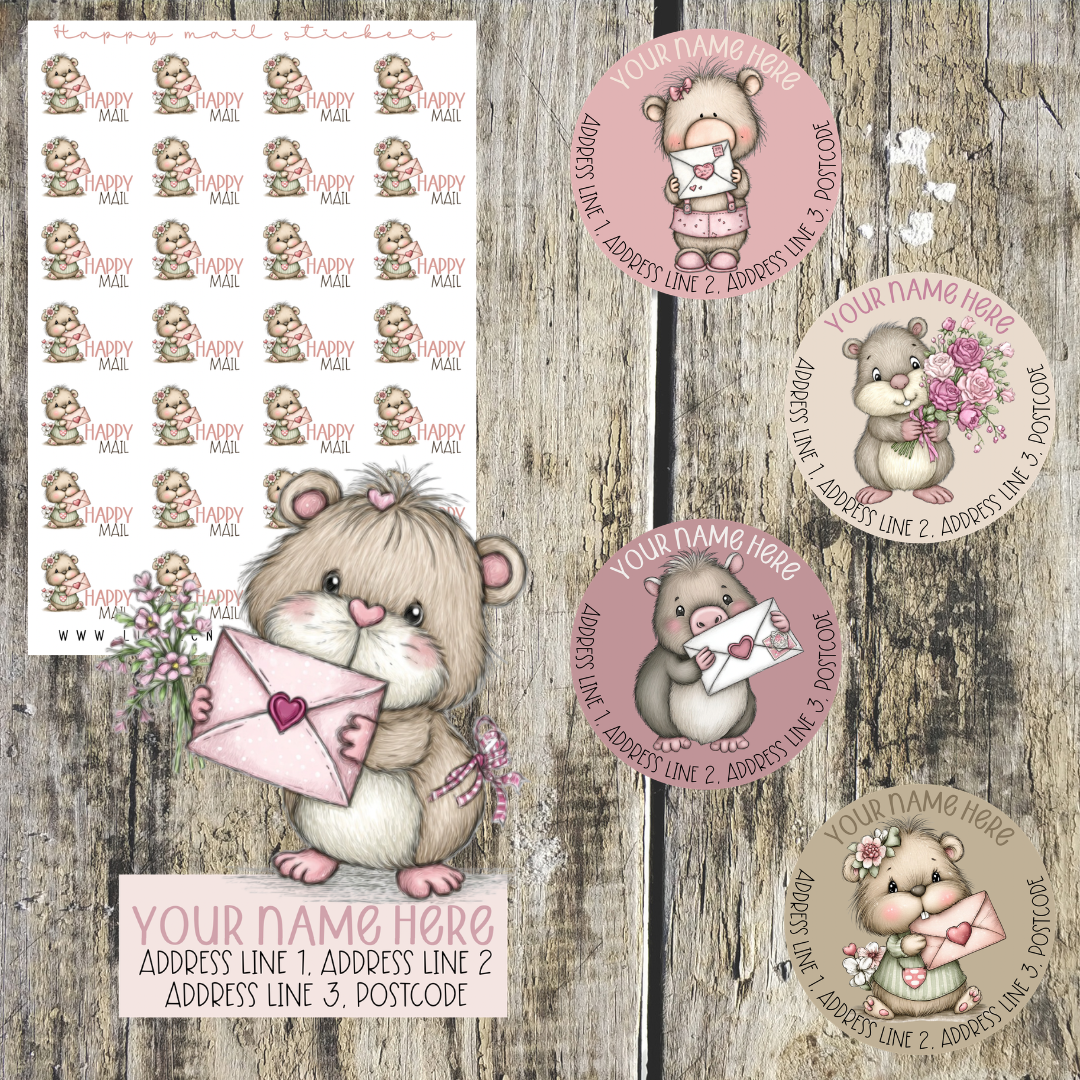 Pink Capybara mini label bundle