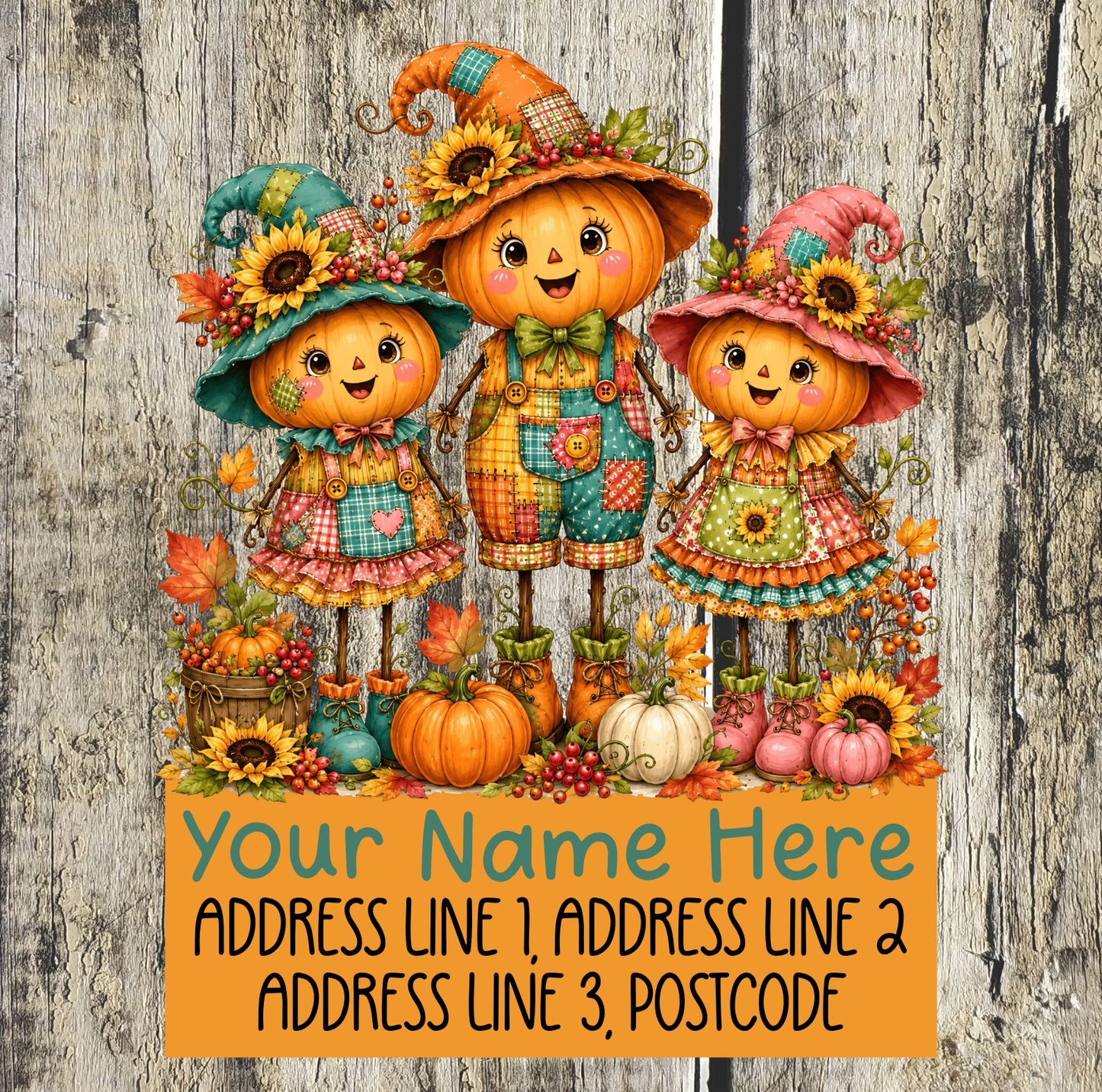 Autumn Pumpkin Scarecrow Address Labels