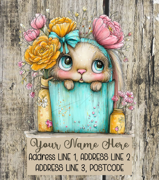 Peeking Bunny Mail Address Labels