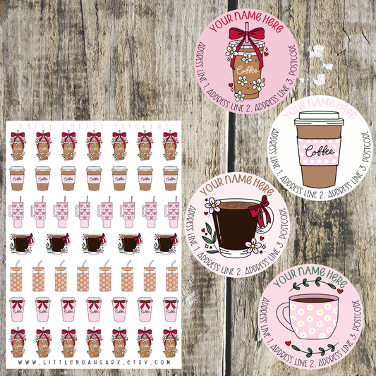 Daisy Coffee mini label set