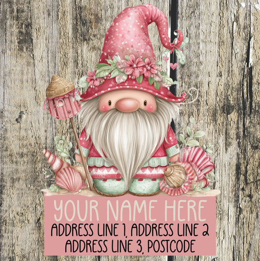 Pink Gnome Summer Address Labels