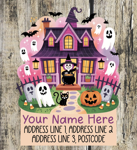 Spooky House Address Labels