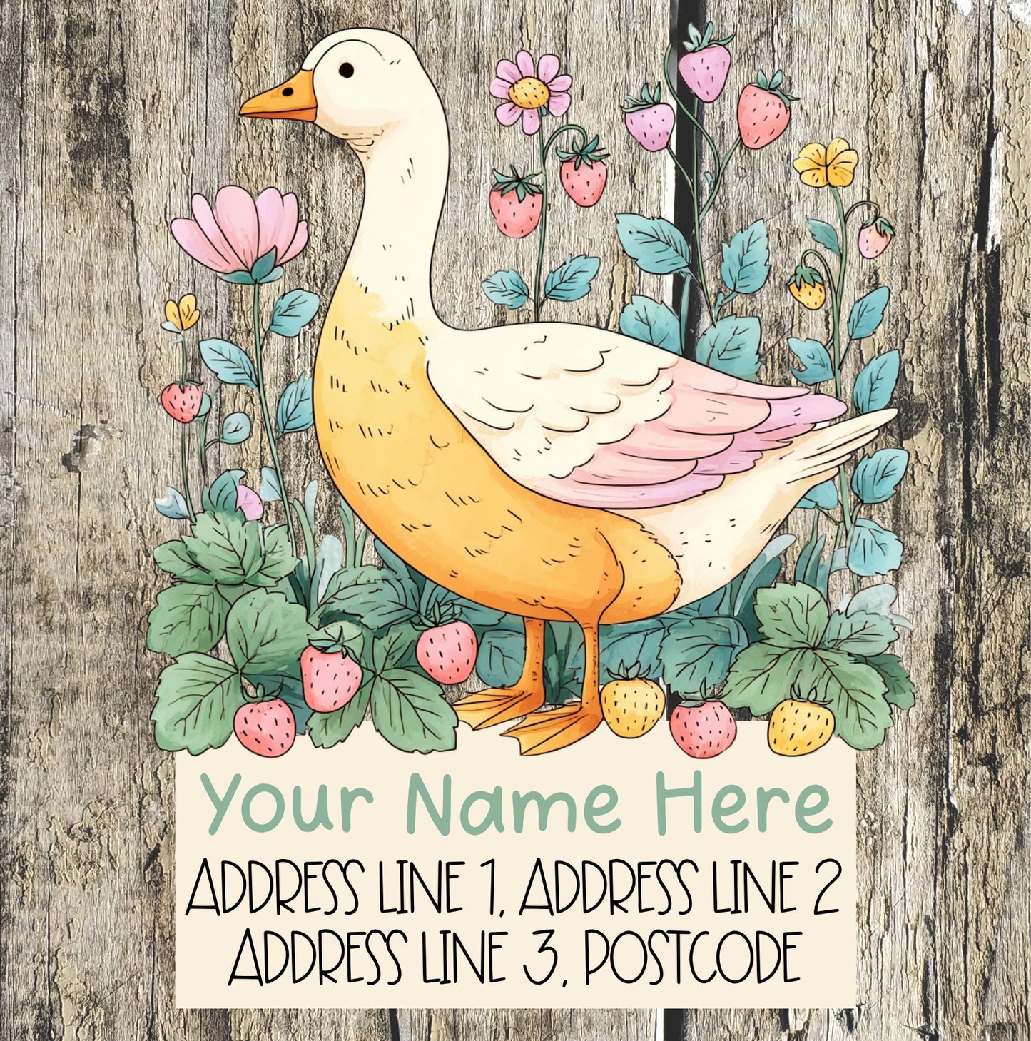 Strawberry Duck Address Labels
