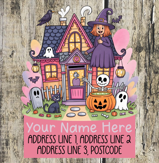 Spooky House Address Labels