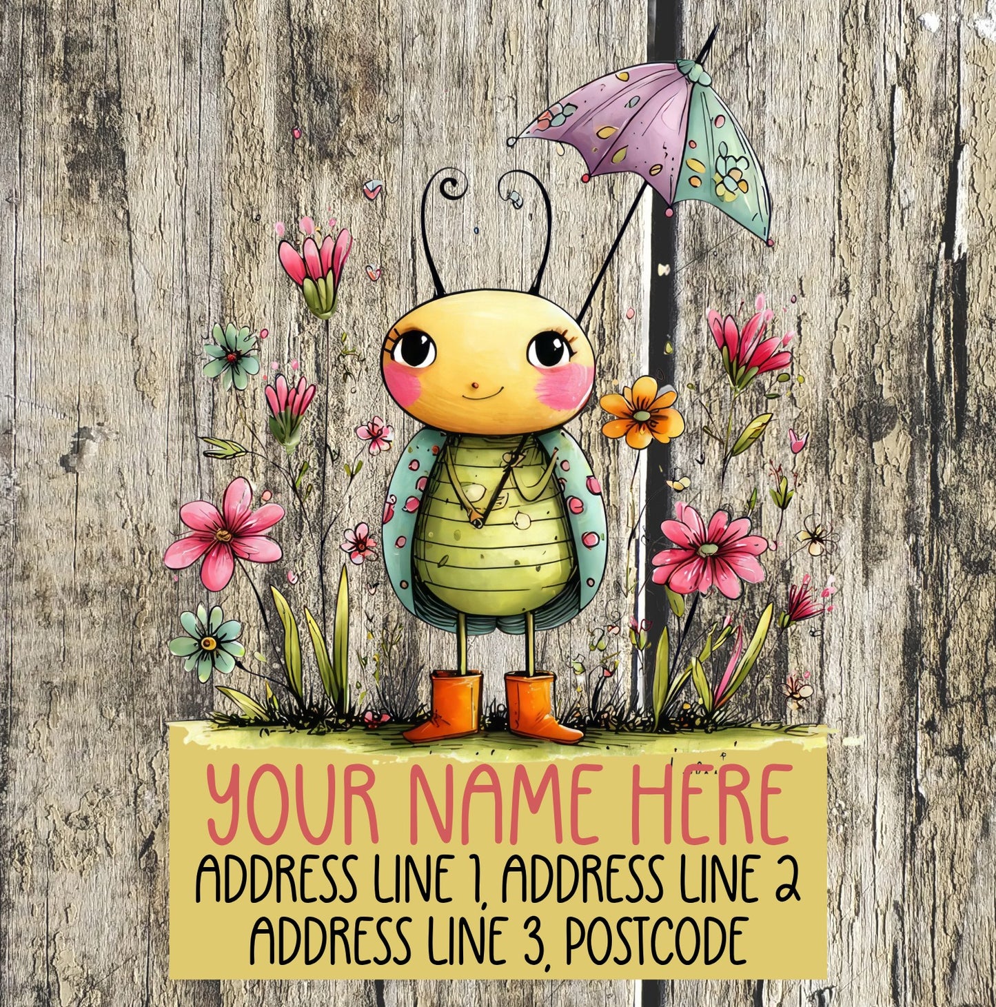 Ladybug Spring Address Labels