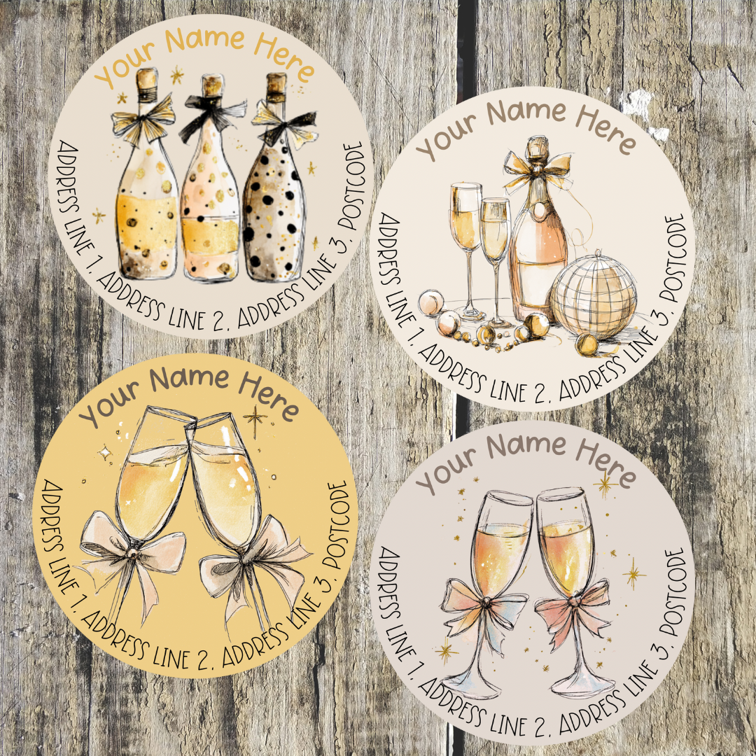 New Year Round Address Labels