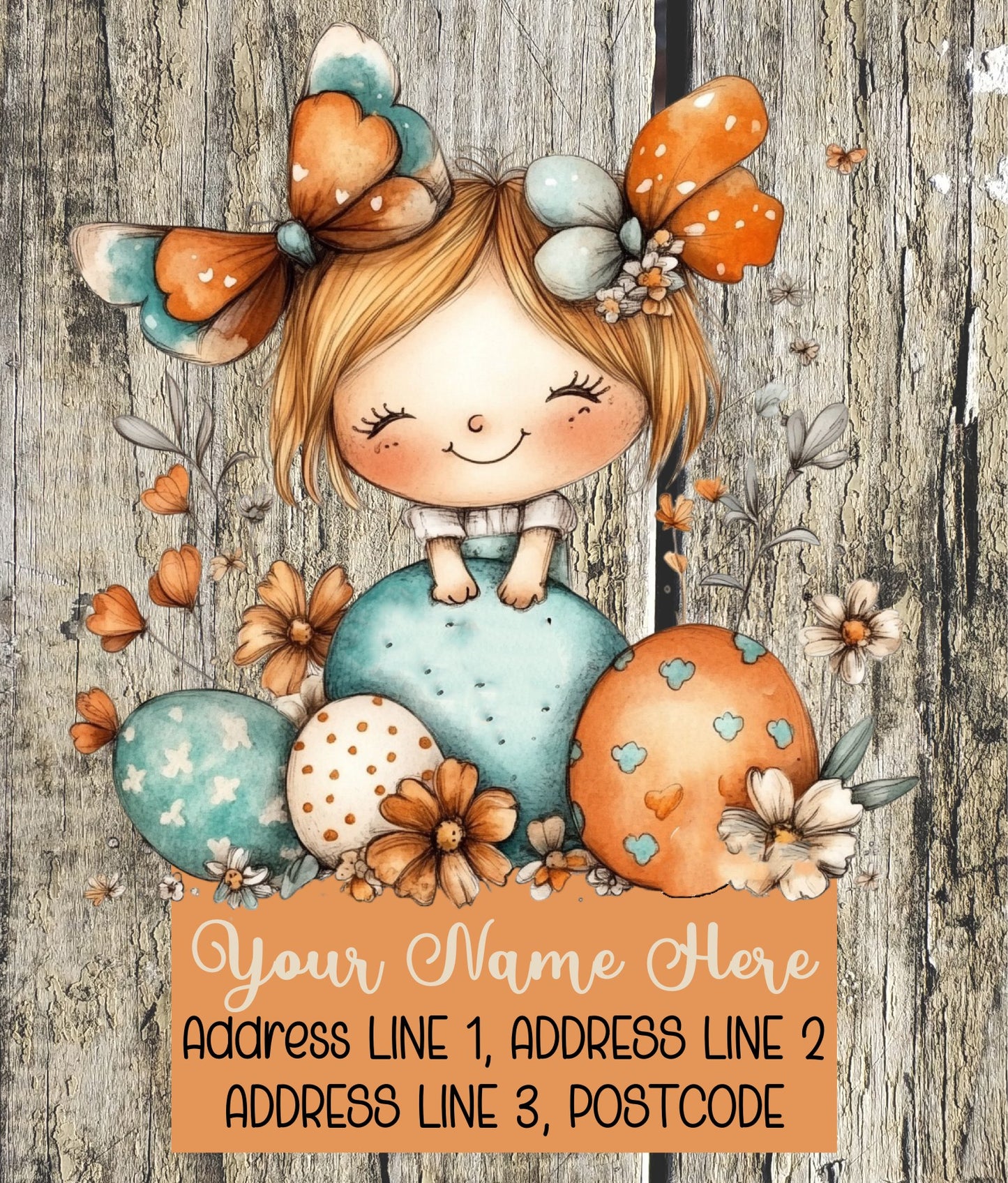 Orange & Teal Spring Address Labels