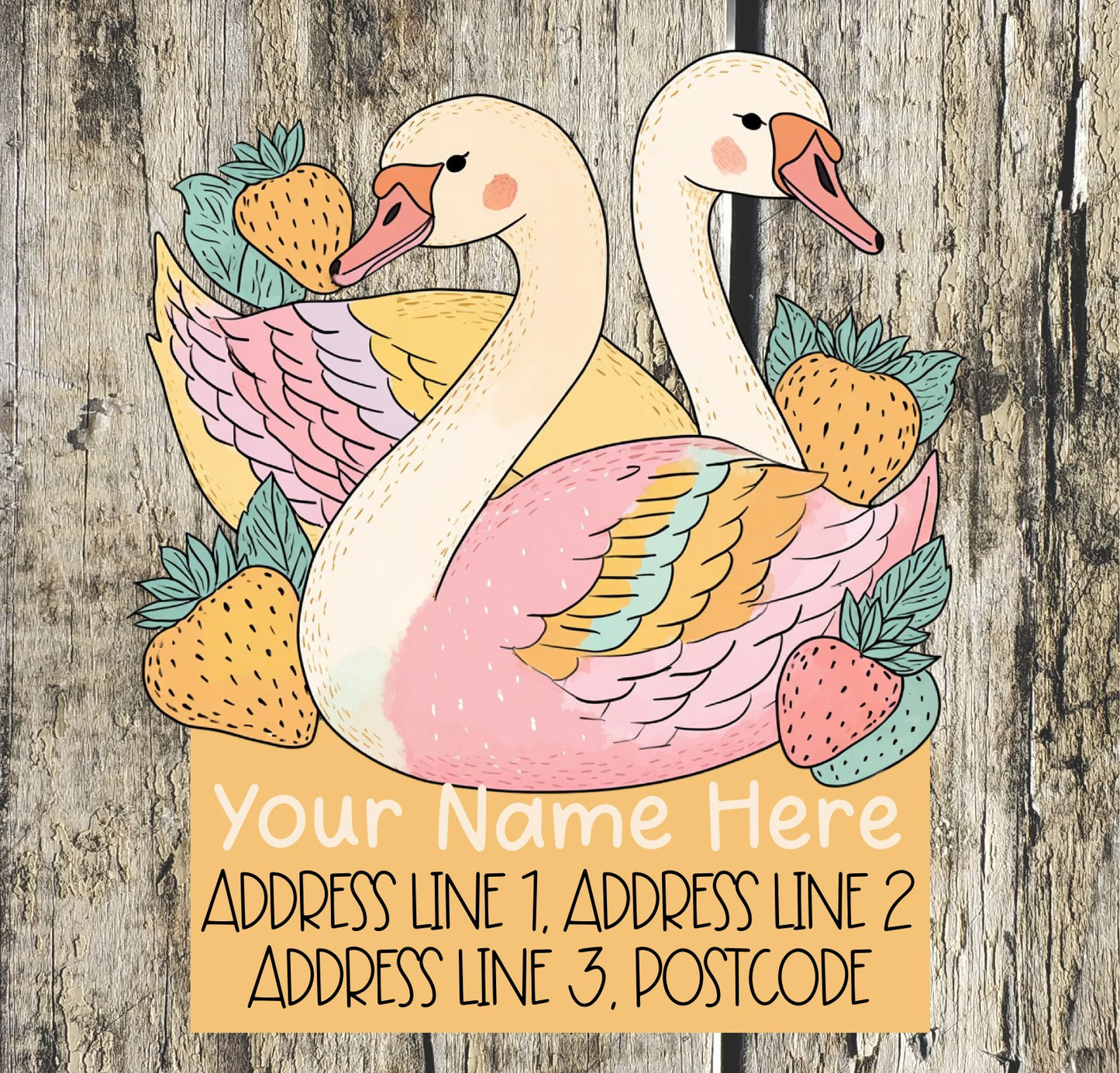 Strawberry Duck Address Labels