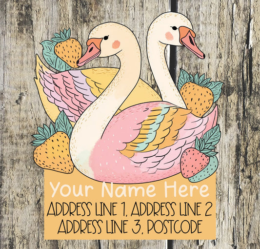 Strawberry Duck Address Labels