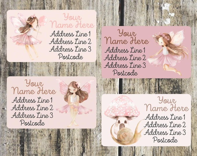Pink Fairy Mini Address Labels