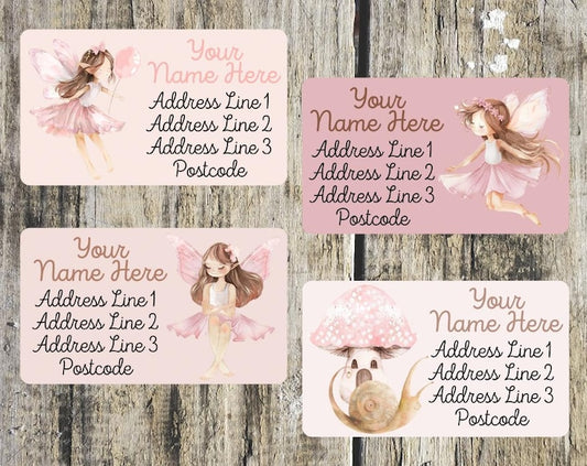 Pink Fairy Mini Address Labels