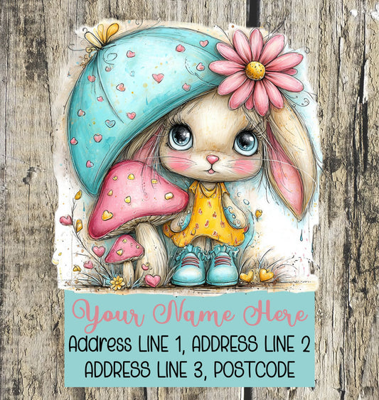 Peeking Bunny Mail Address Labels