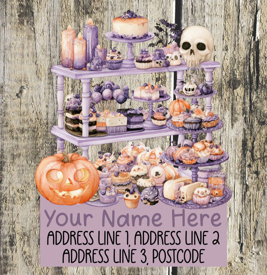 Purple Halloween Address Labels