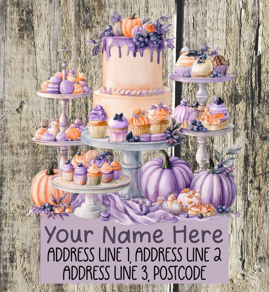 Purple Halloween Address Labels