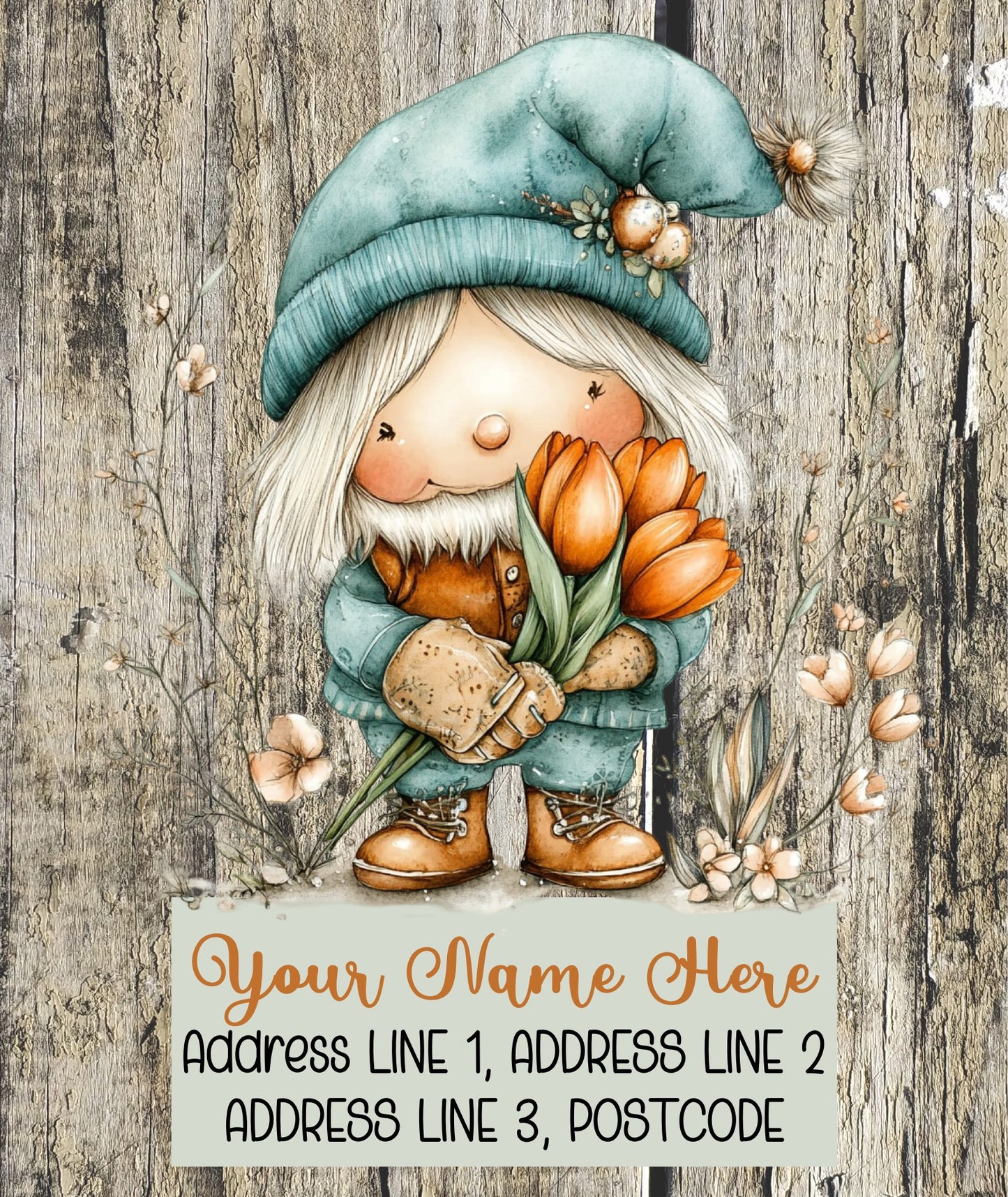 Orange & Teal Spring Address Labels
