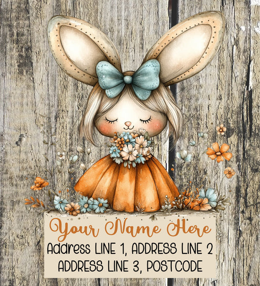 Orange & Teal Spring Address Labels