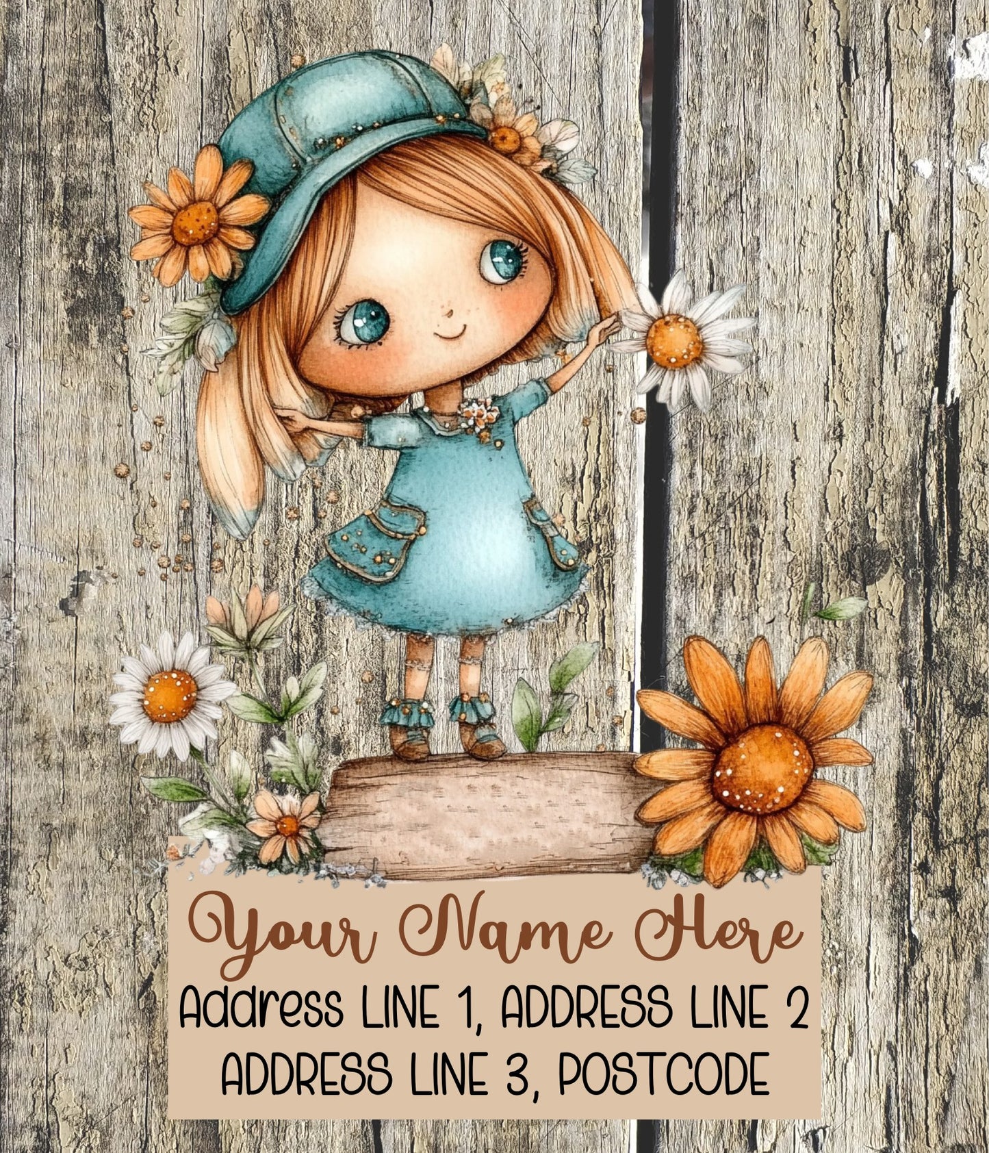 Orange & Teal Spring Address Labels