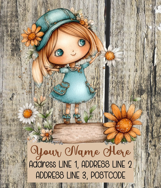 Orange & Teal Spring Address Labels