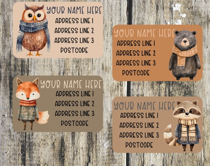 Winter Animal Mini Address Labels
