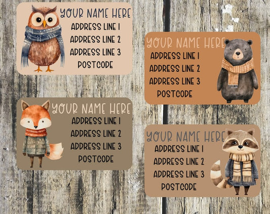 Winter Animal Mini Address Labels
