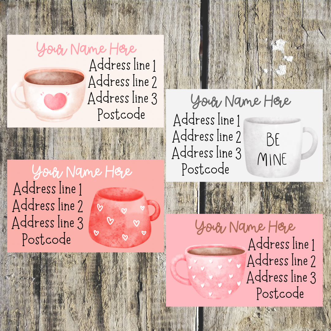 Valentines Mug Mini Address Labels