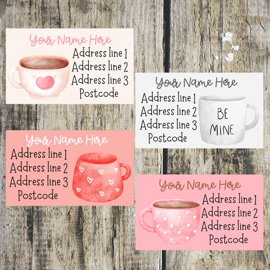Valentines Mug Mini Address Labels
